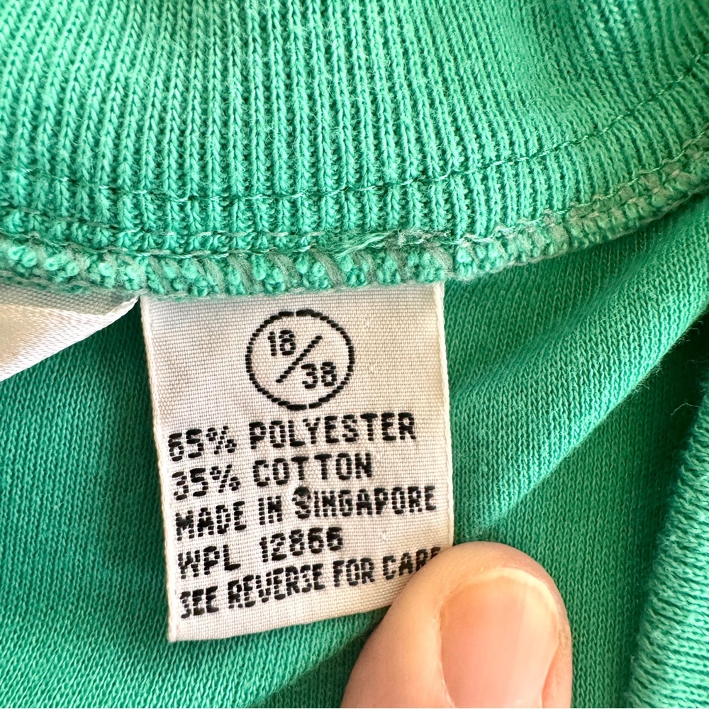 Vintage Kelly Green Crest Cardigan Gold Buttons Preppy 18 90s - Picture 4 of 13